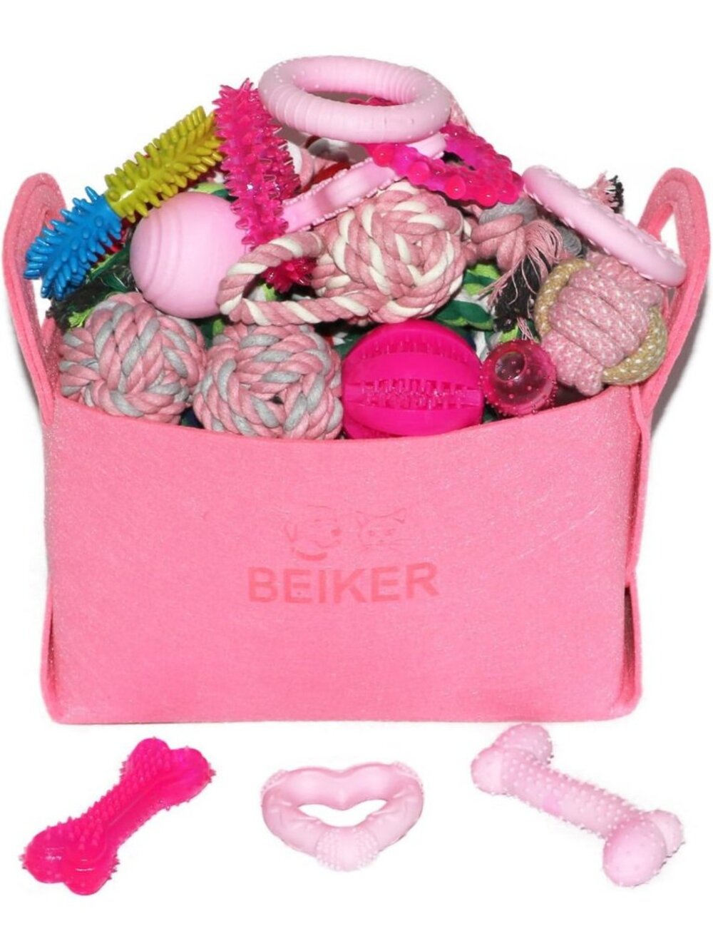 20 Pack Pink Puppy Chew Toys | Soft Teething Toys for Small Dogs & Puppies